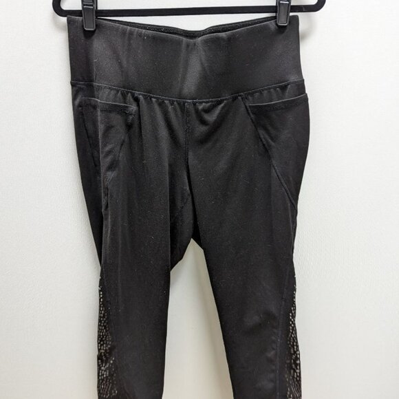 Livi Active Black Leggings with Pink Cutouts - Picture 1 of 3